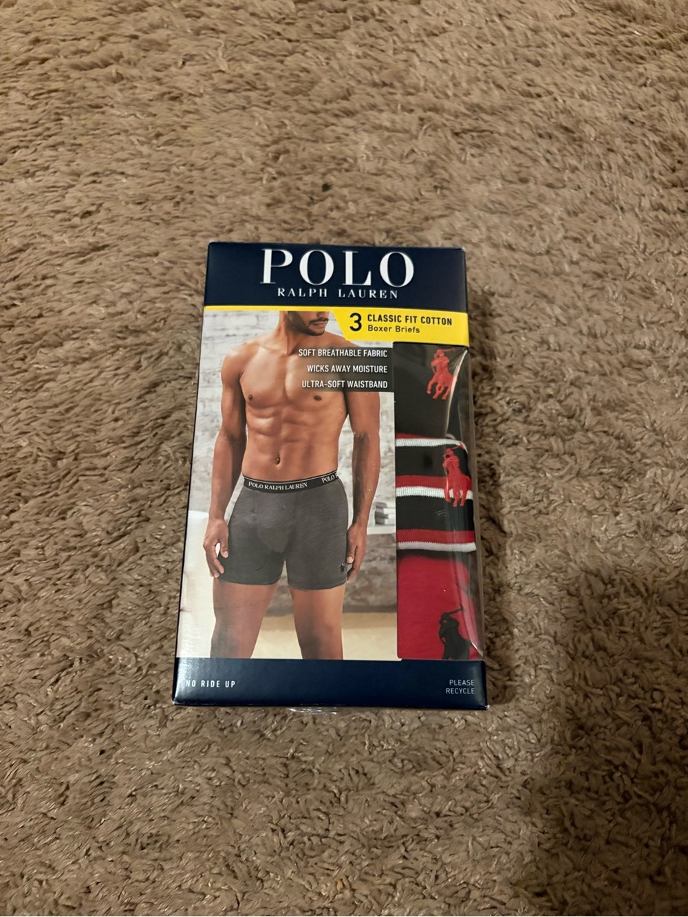 Polo by Ralph Lauren Men's Boxer Briefs 3-Pack - Navy, Gray, Red